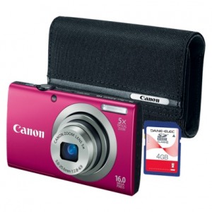 Canon A2300 Digital Camera Bundle Case and Memory Card