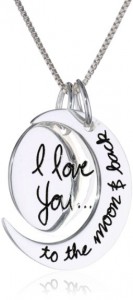 I Love You to the Moon and Back Sterling Silver Pendant Necklace