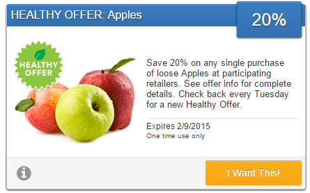 SavingStar 20 Percent Off Loose Apples eCoupon