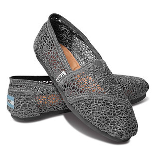 TOMS Shoes Women's Silver Crochet Classics