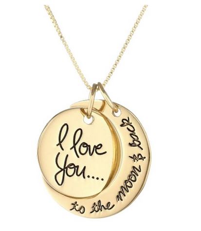 I Love You To The Moon And Back Gold Pendant