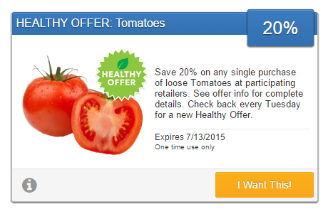 Tomatoes SavingStar Produce eCoupon