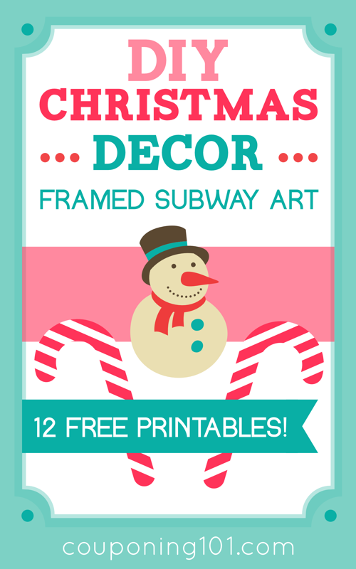 DIY Christmas Decor: Framed Subway Art! Free printables with over 12 different styles!