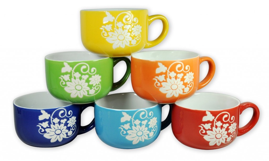 Daisy Pattern Ceramic Mugs