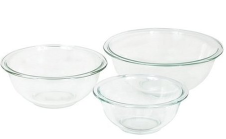 Pyrex Prepware 3 Piece Glass Mixing Bowl Set