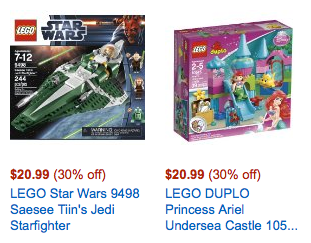 30% off LEGO sets