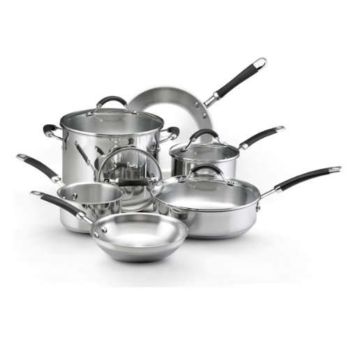 KitchenAid 10-Piece Stainless Steel Induction Cookware Set, Silver