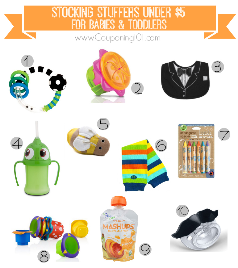 10 awesome stocking stuffer ideas for babies and toddlers -- all under $5 each!