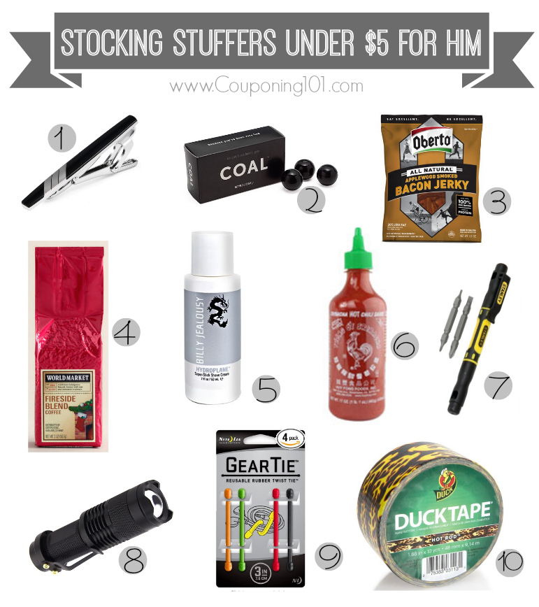 10 awesome stocking stuffer ideas for him -- all under $5 each!