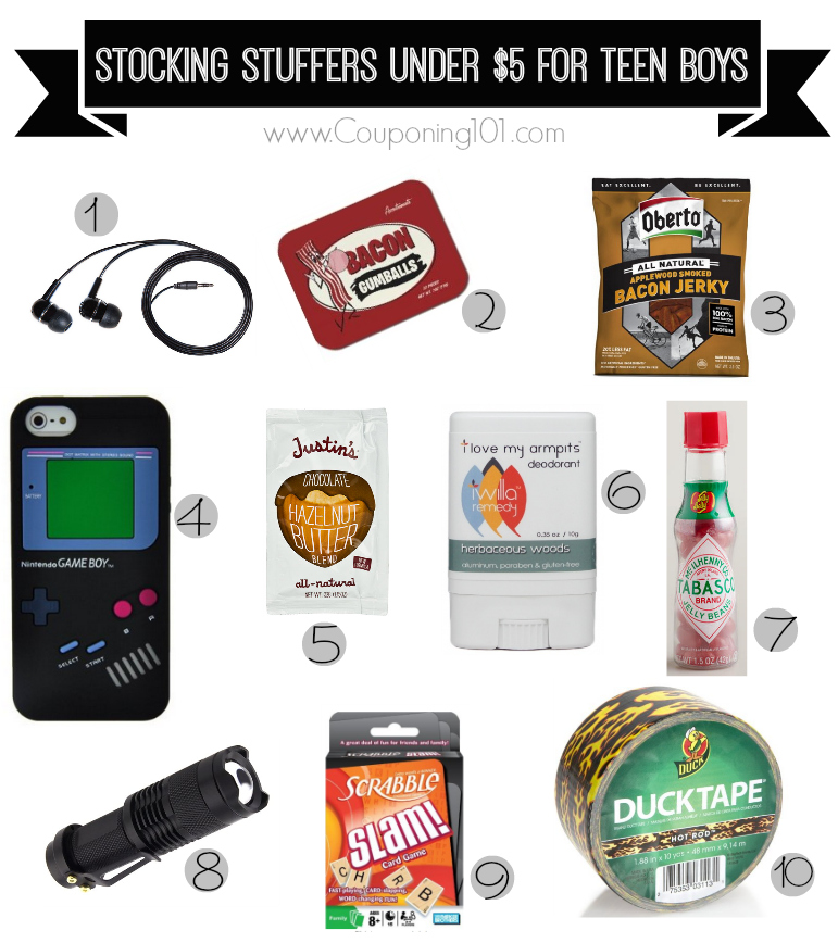 10 awesome stocking stuffer ideas for teen boys -- all under $5 each!