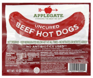 Applegate Uncured Beef Hot Dogs