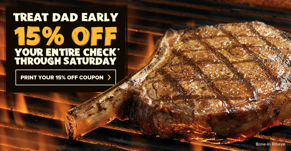 Father's Day 15-Percent Off Coupon Outback Steakhouse