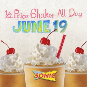 Sonic Summer Half-Price Shakes Day June 19