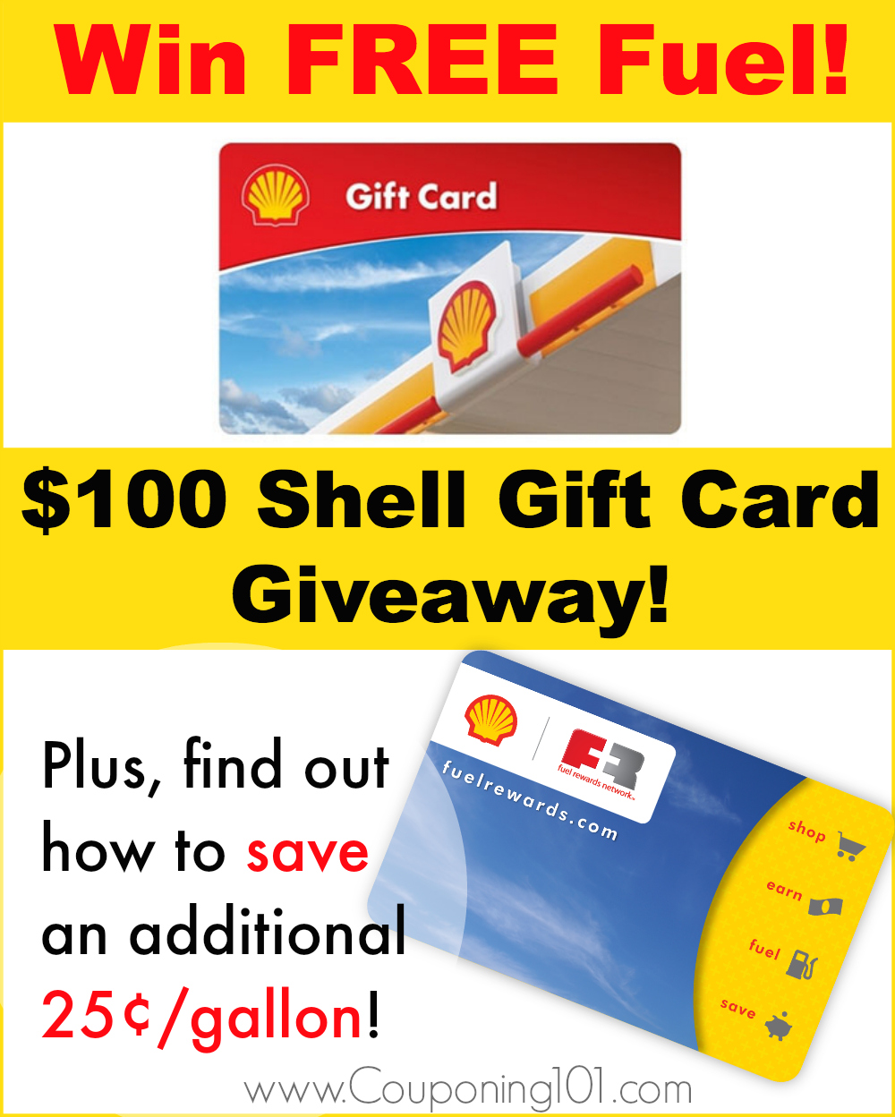 100 Shell Gift Card Giveaway Couponing 101
