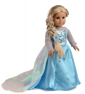 Elsa Sparkle Princess Dress for American Girl Dolls