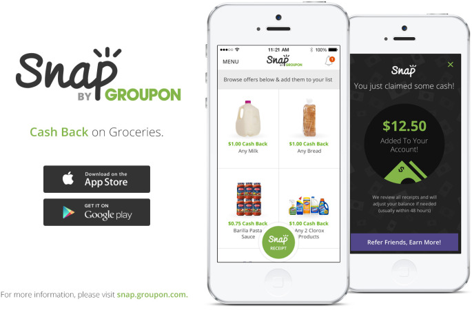 Snap by Groupon - NEW cash back grocery app!