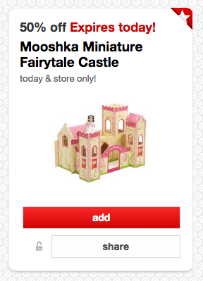 Save 50% off Mooshka Miniature Fairytale Castle with Target Cartwheel Coupon - TODAY ONLY!