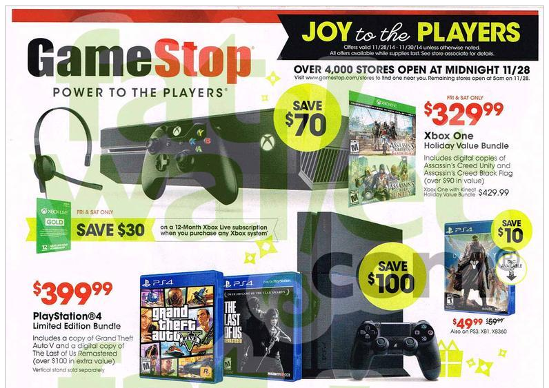 GameStop Black Friday Ad 2014