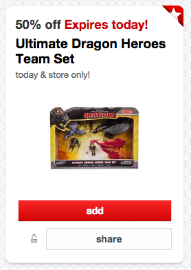 Today only, save 50% on Ultimate Dragon Heroes Team Set at Target!