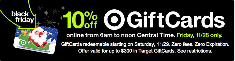 Save 10% on all Target gift cards!