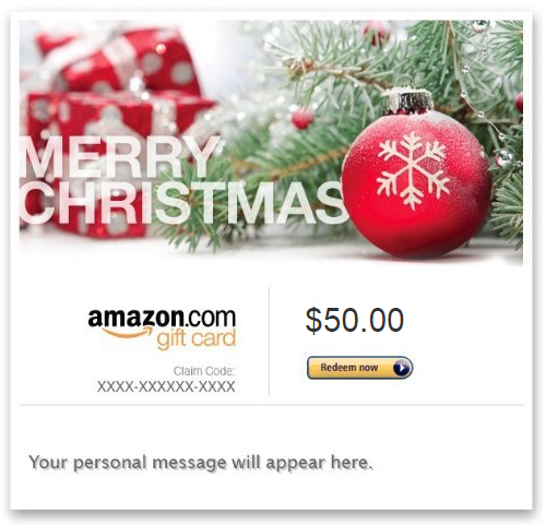 Christmas $50 Amazon Gift Card