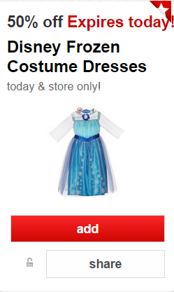Disney Frozen Costume Dresses Target Cartwheel Coupon