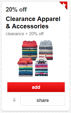 Clearance Apparel and Accessories Target Cartwheel Coupon
