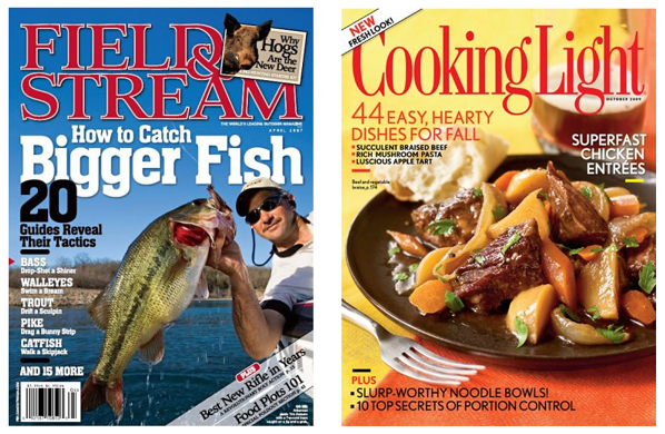 Field & Stream and Cooking Light Magazine