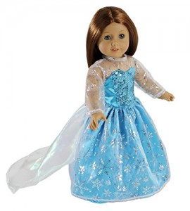 Elsa Inspired Snowflake Sparkle Dress for American Girl Dolls