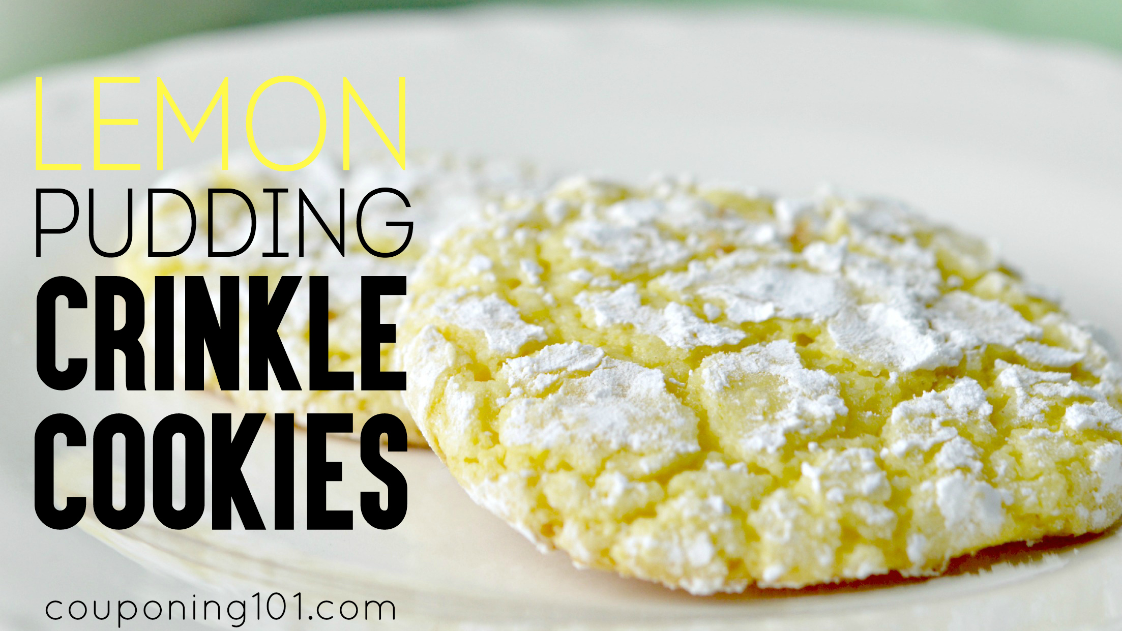 Lemon Pudding Crinkle Cookies - soft and chewy on the inside, crinkly and sugared on the outside. So good!