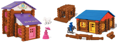 Lincoln Logs Country Meadow Cottage Building Set and Lincoln Logs Oak Creek Lodge Building Set