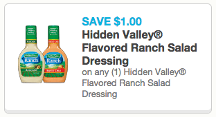 Great deal on Hidden Valley Ranch Dressing at Kroger with new coupon!