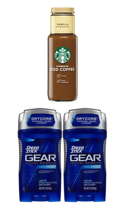 Starbucks Iced Coffee and Speed Stick Gear Deodorant