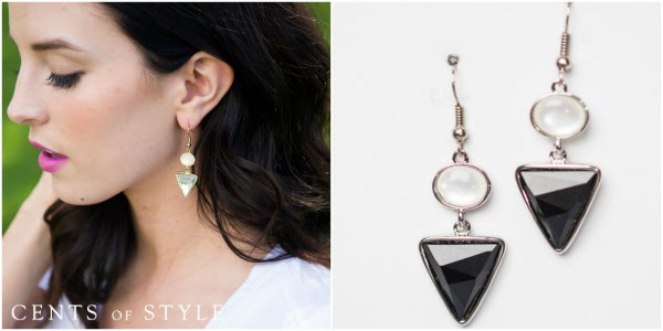 Cents of Style Triangle Jeweled Earrings