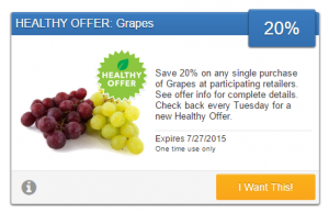 Grapes SavingStar Produce eCoupon