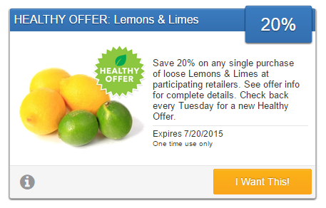 Lemons & Limes SavingStar Produce eCoupon