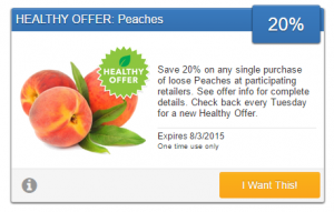 Peaches SavingStar Produce eCoupon