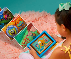 child with amazon fire tablet