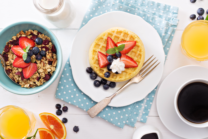 breakfast on a table